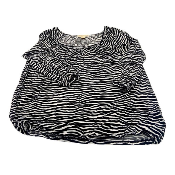 MICHAEL Michael Kors Black and White Zebra Print Blouse - Picture 1 of 7